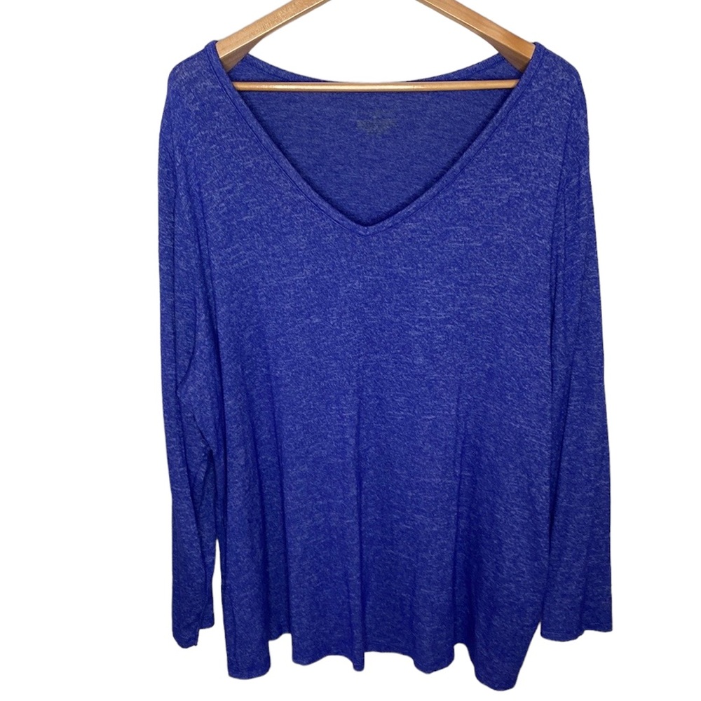 Lane Bryant plush royal purple heathered long sleeve stretch tunic size 26 / 28